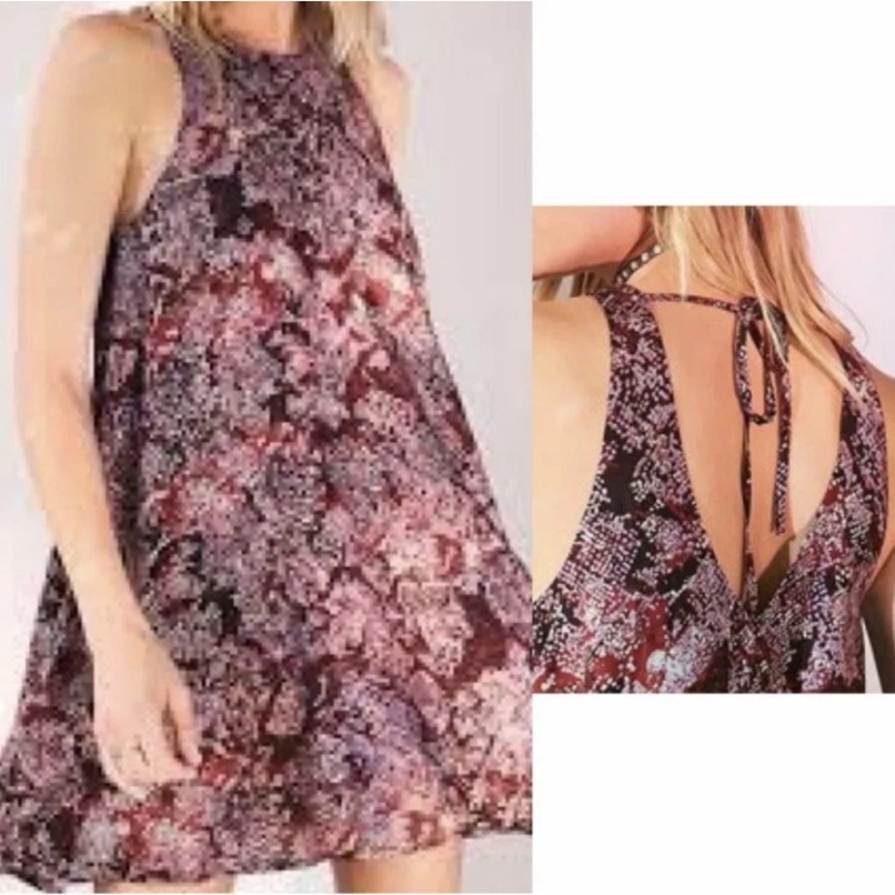 Silence + Noise Women's Dress Small Snake Splatter Print Sleeveless